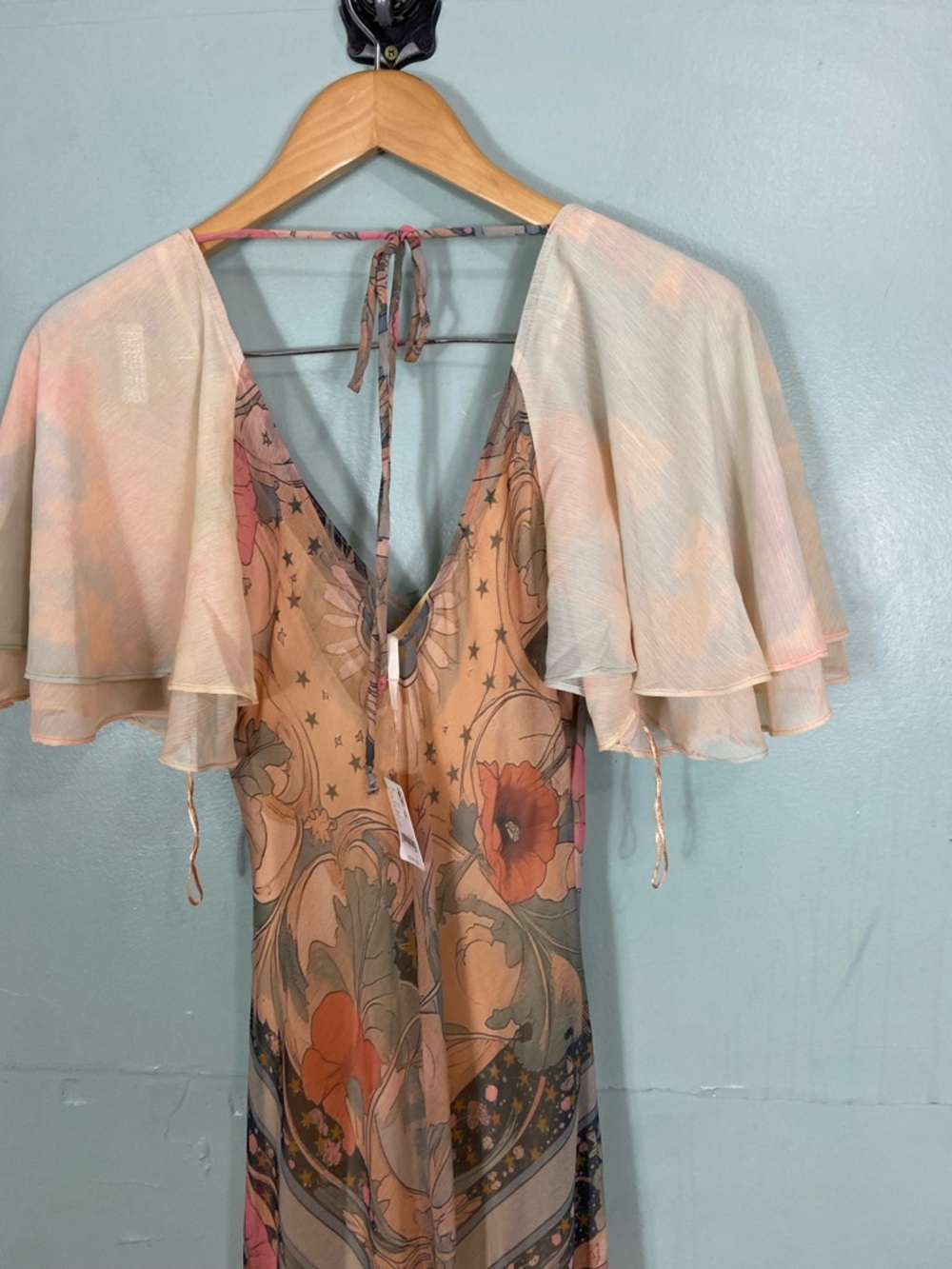 Free People Celestial Nights Maxi Dress Fairy Combo Floral Boho Small - Picture 5 of 6